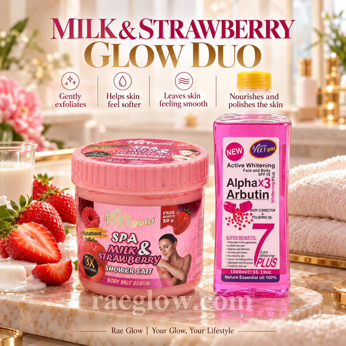 Milk & Strawberry Glow Duo + Alpha Arbutin Oil