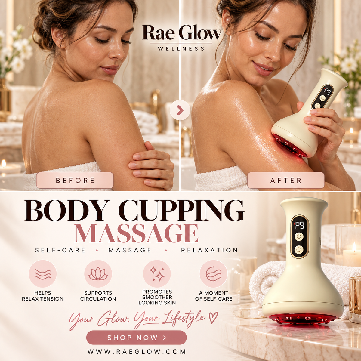Super 9 Gears Body Scraping Gua Sha Cupping Cup – Electric Vacuum Cupping Massager Smart Cupping with Heating Function