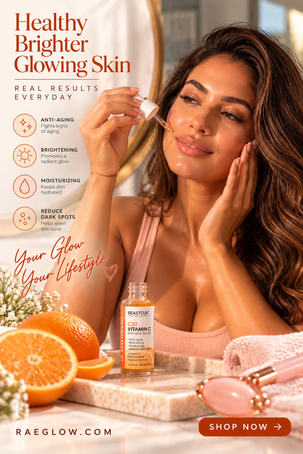 Beastcus C30 Vitamin C , Niacinamide , & Hyaluronic Acid Intensive skin whitening Serum