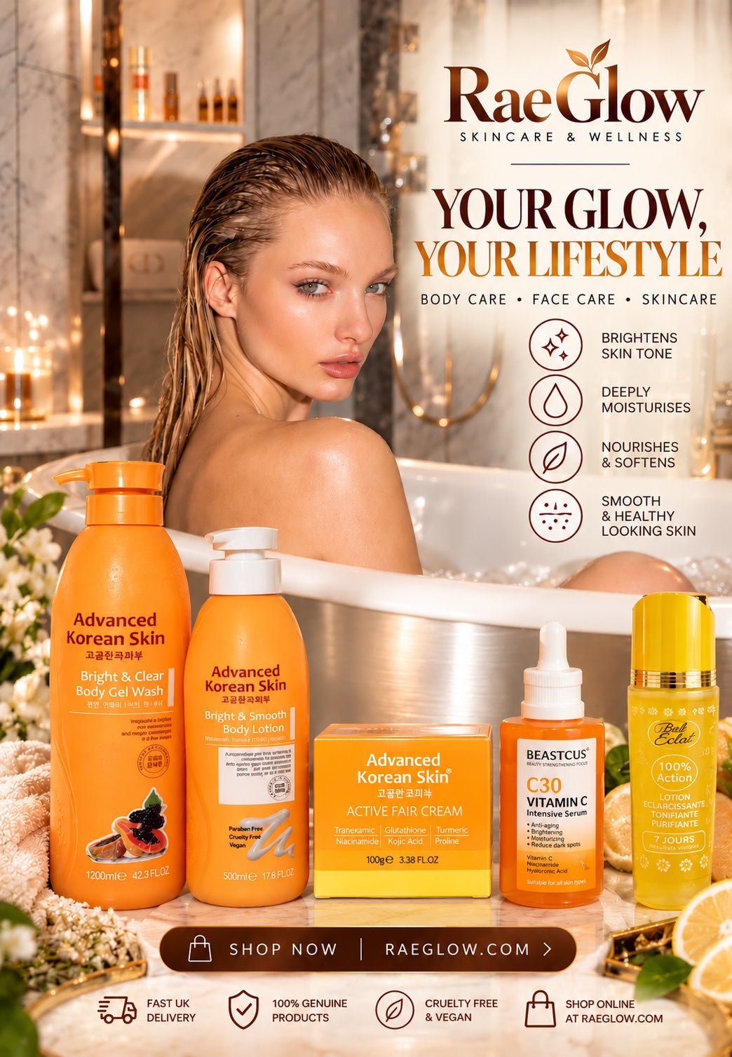 Rae Glow 5-Piece Skincare & Body Care Set